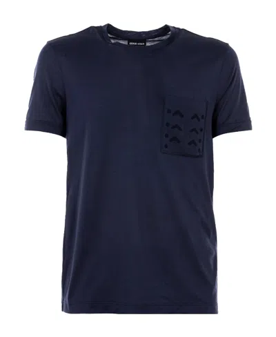 Giorgio Armani Printed Short-sleeved T-shirt In Black