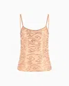 Giorgio Armani Printed Silk And Viscose Top With Rhinestone Embroidery