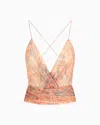 Giorgio Armani Printed Silk Organza Top In Pattern