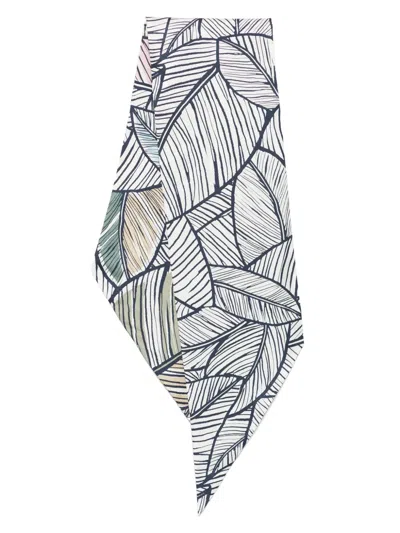 Giorgio Armani Men's Silk Leaf-print Neck Scarf In Night Sky