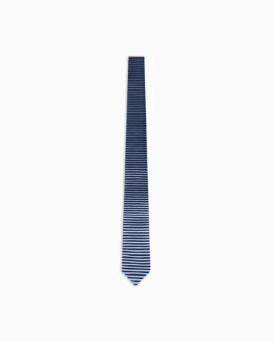 Giorgio Armani Printed Silk Tie In Blue