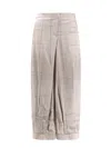 Giorgio Armani Printed Silk Trousers In Grey