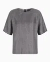 Giorgio Armani Printed Silk Twill Blouse In Grey