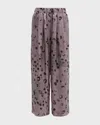 Giorgio Armani Printed Silk Wide-leg Pants In Multi