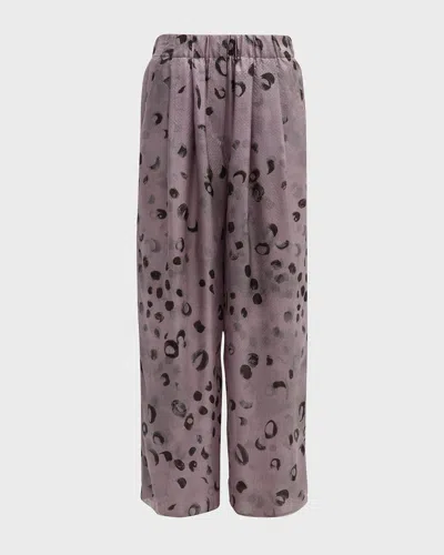 Giorgio Armani Printed Silk Wide-leg Pants In Multi