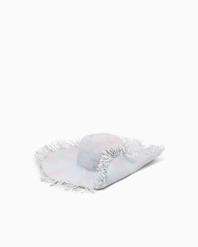 Giorgio Armani Printed Straw Hat In Blue