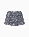 Giorgio Armani Printed Swim Trunks In Gray