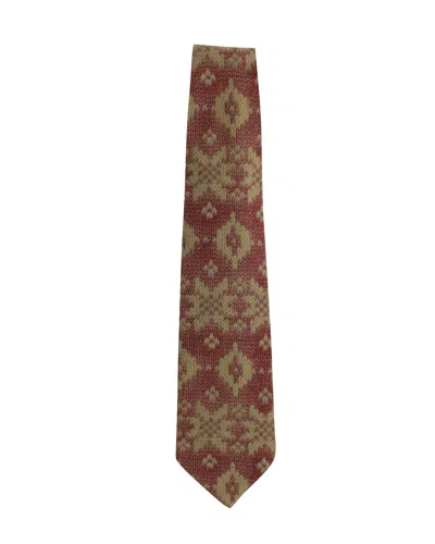 Giorgio Armani Printed Tie In Maroon Silk In Red