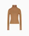 Giorgio Armani Pull À Col Roulé En Soie In Brown