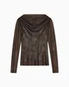 Giorgio Armani Pull En Mélange De Viscose Point Maille In Brown