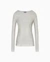 Giorgio Armani Pull En Mélange De Viscose Point Maille In Gray