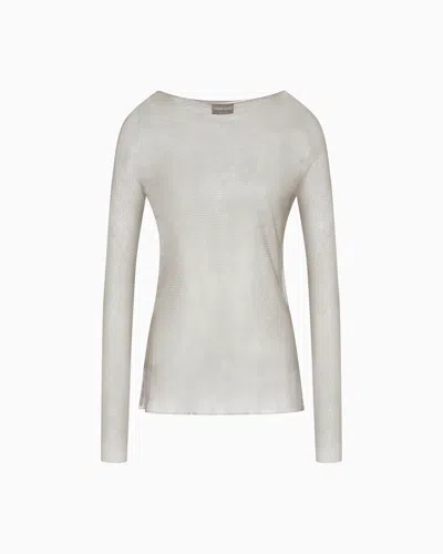 Giorgio Armani Pull En Mélange De Viscose Point Maille In Gray