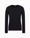 Giorgio Armani Official Store Pure Cashmere Interlock Crew-neck Jumper In Black