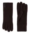 Giorgio Armani Pure Cashmere Knitted Gloves In Brown