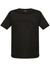 Giorgio Armani Official Store Pure Cotton Interlock T-shirt With Embroidered Logo In Black