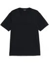 Giorgio Armani Pure Cotton Interlock Signature Logo T-shirt Clothing In Black