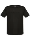 Giorgio Armani Official Store Pure Cotton Interlock T-shirt With Embroidered Logo In Black
