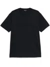 Giorgio Armani Pure Cotton Interlock Signature Logo T-shirt Clothing In Black