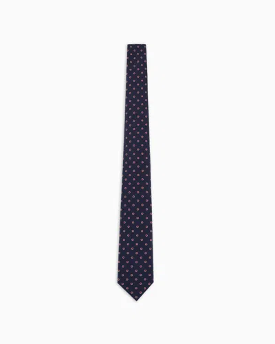Giorgio Armani Pure Silk Jacquard Tie In Blue