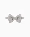 Giorgio Armani Official Store Pure Silk Knotted Bow Tie In Gris Clair