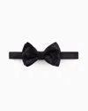 Giorgio Armani Official Store Pure Silk Knotted Bow Tie In Navy Blue