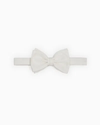 Giorgio Armani Official Store Silk Satin Bow Tie In White