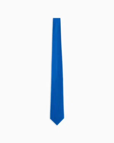 Giorgio Armani Pure Silk Tie In Navy Blue