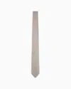 Giorgio Armani Pure Silk Tie With Geometric Jacquard Motif In Beige