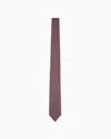 Giorgio Armani Pure Silk Tie With Geometric Jacquard Motif In Purple