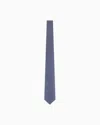 Giorgio Armani Pure Silk Tie With Jacquard Stripes In Blue