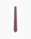 Giorgio Armani Pure Silk Tie With Jacquard Stripes In Burgundy