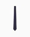 Giorgio Armani Pure Silk Tie With Micro Polka-dot Jacquard In Blue