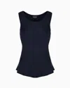 Giorgio Armani Pure Silk Top In Navy_blue