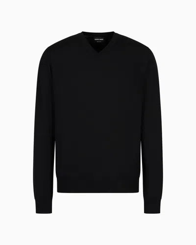 GIORGIO ARMANI PURE VIRGIN WOOL, CREW-NECK JUMPER