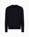 Giorgio Armani Virgin-wool Jumper In Navy Blue