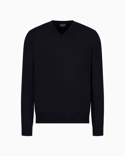 GIORGIO ARMANI PURE VIRGIN WOOL, CREW-NECK JUMPER