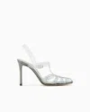 GIORGIO ARMANI PVC AND RHINESTONE HEELED SANDALS