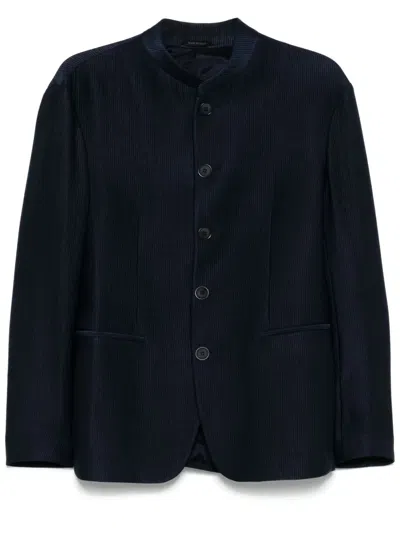 Giorgio Armani Quilted Blazer In Blue