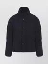 Giorgio Armani Quilted High Collar Jacket With Front Pockets In Black