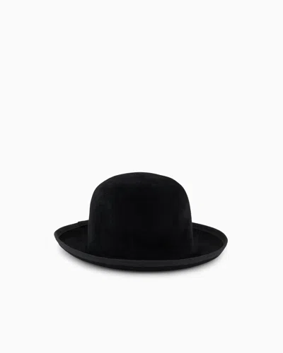 Giorgio Armani Rabbit Fur Hat In Black