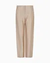 Giorgio Armani Raffia-effect Cotton And Viscose Trousers In Pink
