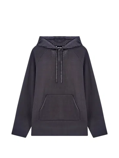 Giorgio Armani Raglan-sleeve Hoodie In Blue