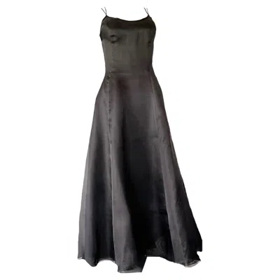 Pre-owned Giorgio Armani Rare Archival Runway S/s 1996 Black Silk Organza Gown
