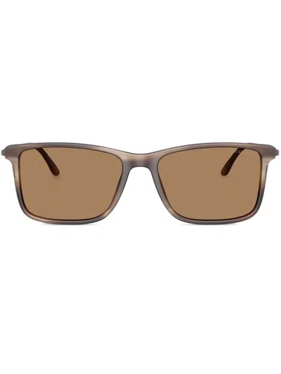 Giorgio Armani Sonnenbrille Mit Eckigem Gestell In Braun