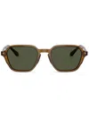 Giorgio Armani Rectangle-frame Sunglasses In Green