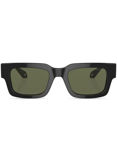 Giorgio Armani Rectangle-frame Tinted-lenses Sunglasses In Schwarz