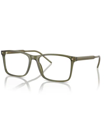 Giorgio Armani Rectangle Men's Eyeglasses, Ar7258 In Transparent Green