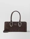 Giorgio Armani Rectangular Suede Shoulder Bag With Metal Hardware