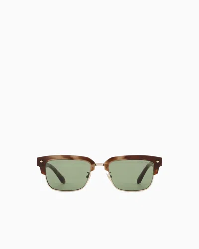 Giorgio Armani Rectangular Sunglasses In Brown