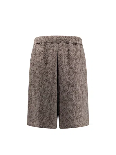 Giorgio Armani Recycled Fibres Bermuda Shorts In Grey